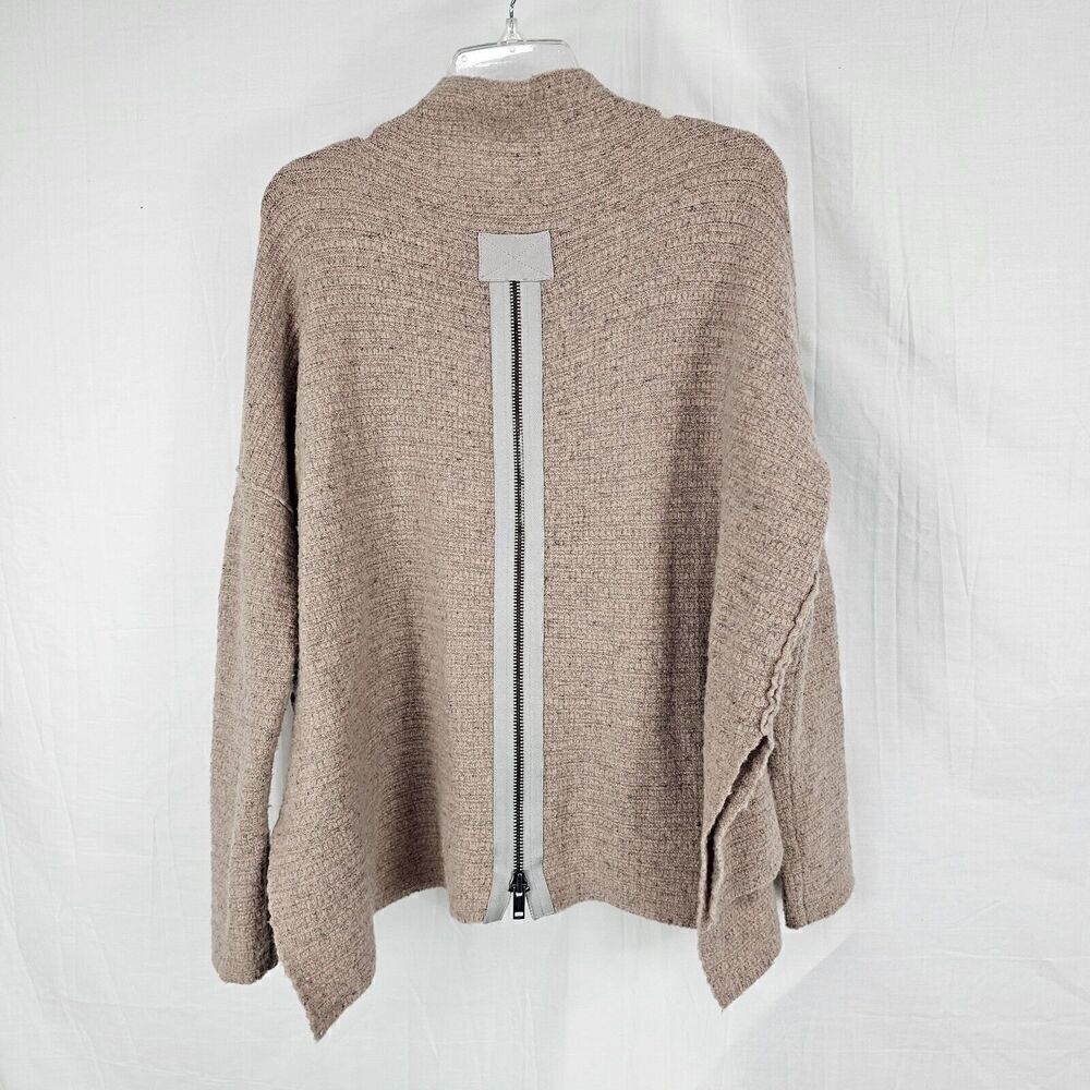 Free People Arctic Fox Zip Back Sweater In Pink Size XS Long Sleeve Oatmeal - Picture 6 of 8